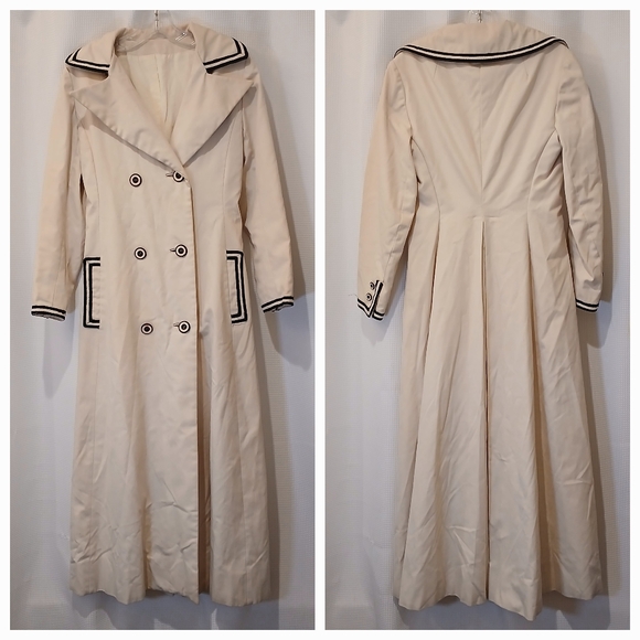 Count Romi Jackets & Blazers - Vintage Count Romi Ivory/Khaki Trench Coat With Navy Details Size XS/S
